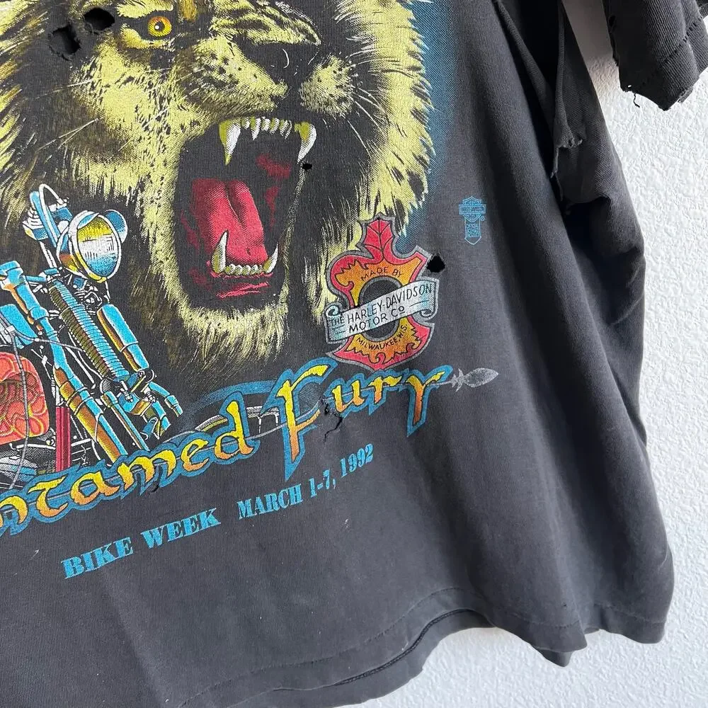 Harley Davidson THRASHED Lion T-Shirt